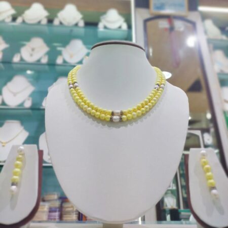 Double line chakri pearl necklace set