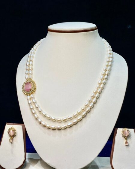 Two-line pearl necklace set