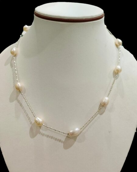 Stylish Ball Chain with Nine Pearls, offering a sleek and modern design with the perfect touch of elegance.