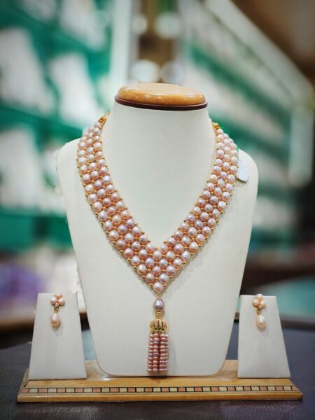 Pink Pearl Necklace Set