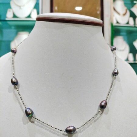 Pearls ball chain necklace set