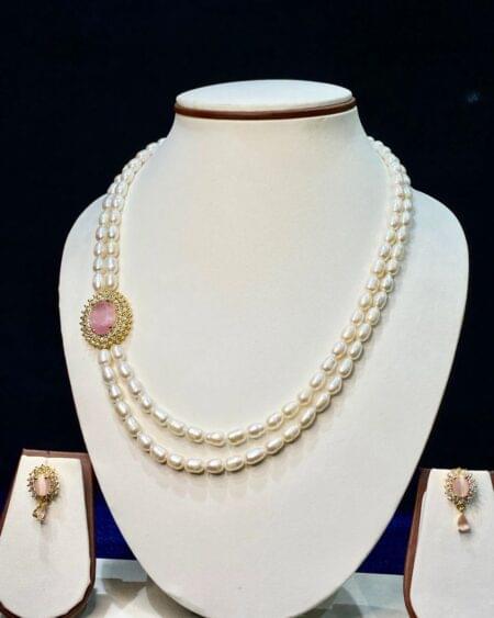 Two-line pearl necklace set