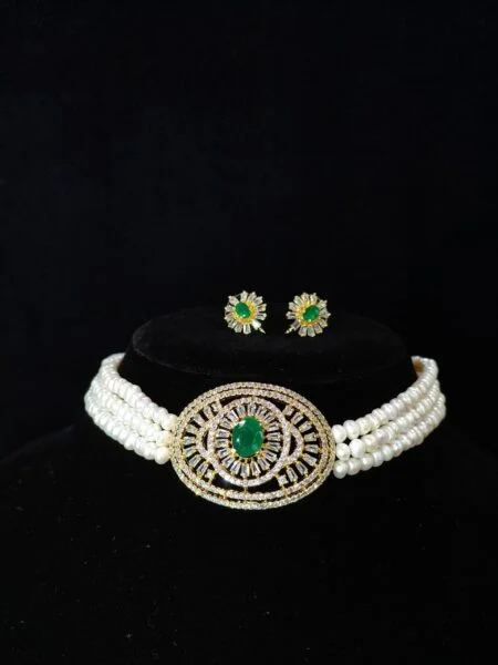 Fancy Light Green Pearl Choker Set