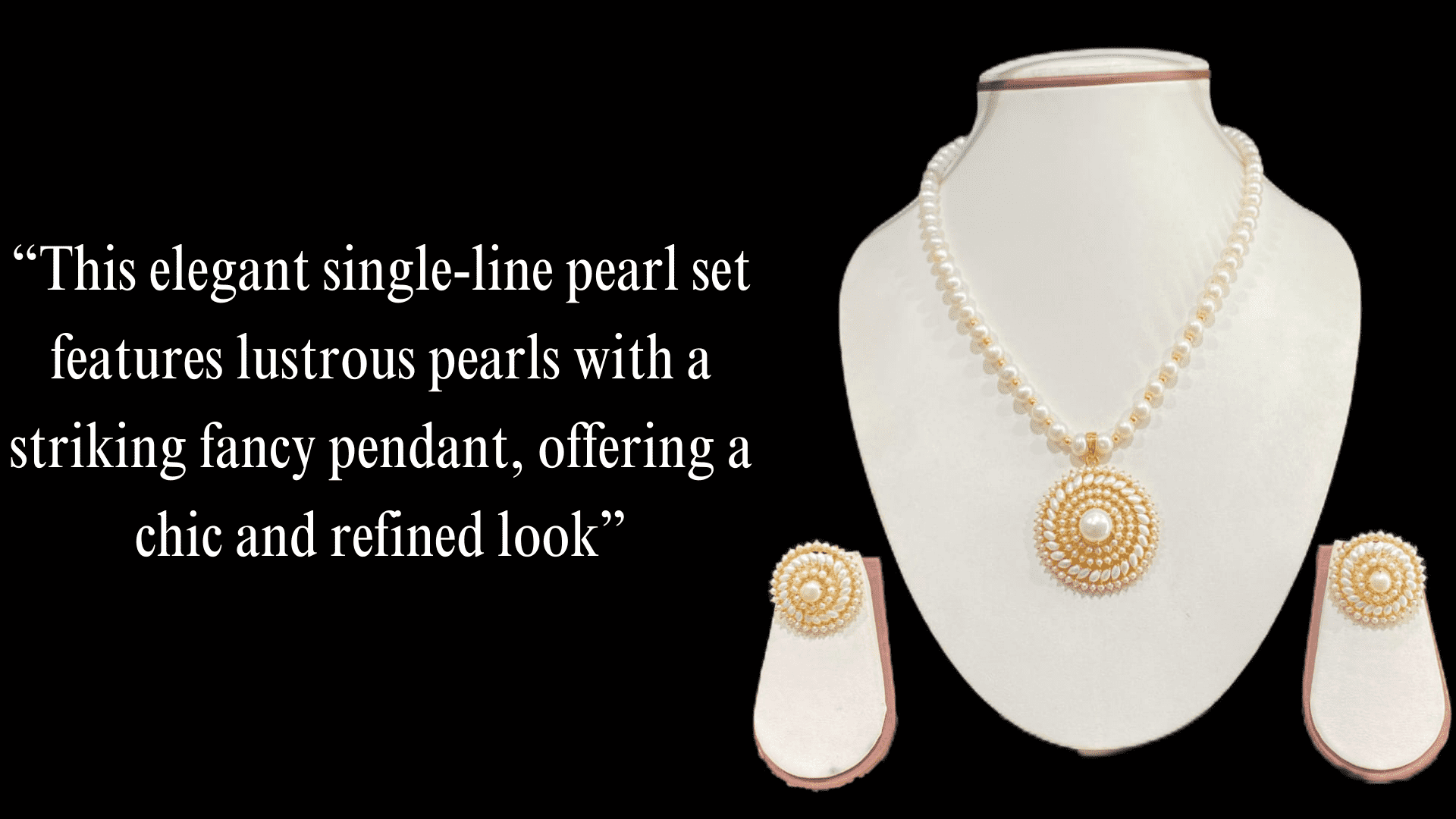 Elegant single-line pearl set, perfect for weddings and formal occasions