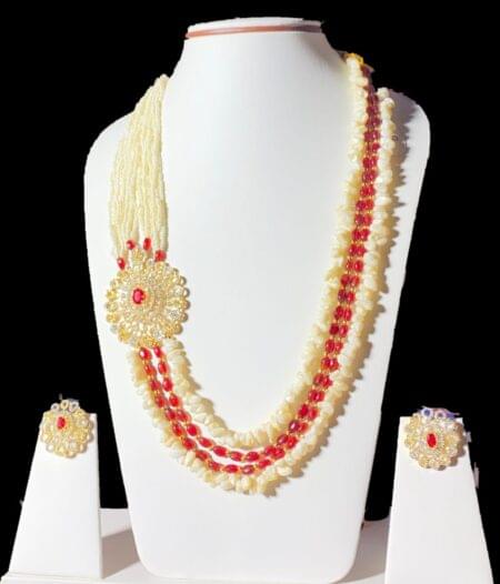 Beautiful Rani Haar with real onyx stones, beads, and natural pearls, offering a traditional yet contemporary look for weddings and festive occasions.