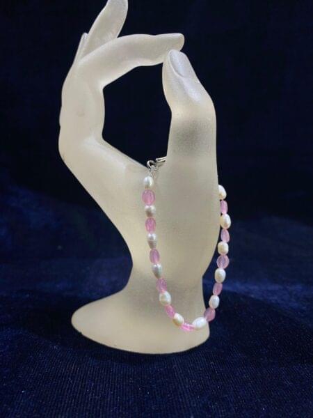 Pink Pearl Harmony Bracelet with soft pink pearls and a delicate design.