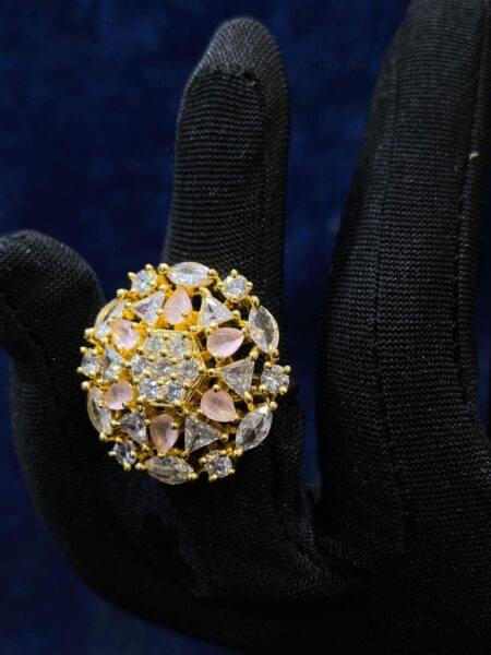 Radiant Rose Quartz Ring with a soft pink gemstone in a polished setting.