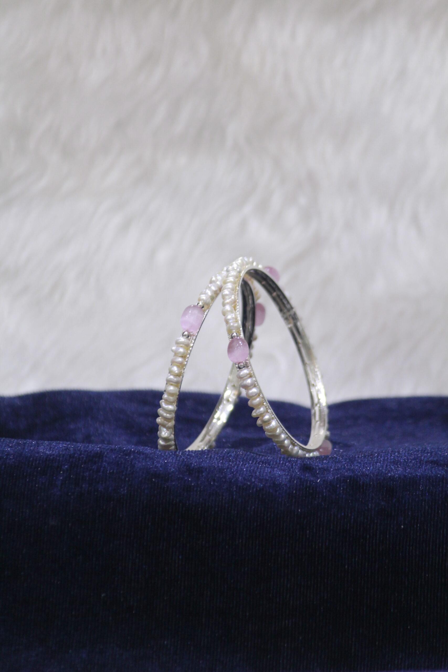 Pearl and Pink Stone Bangle