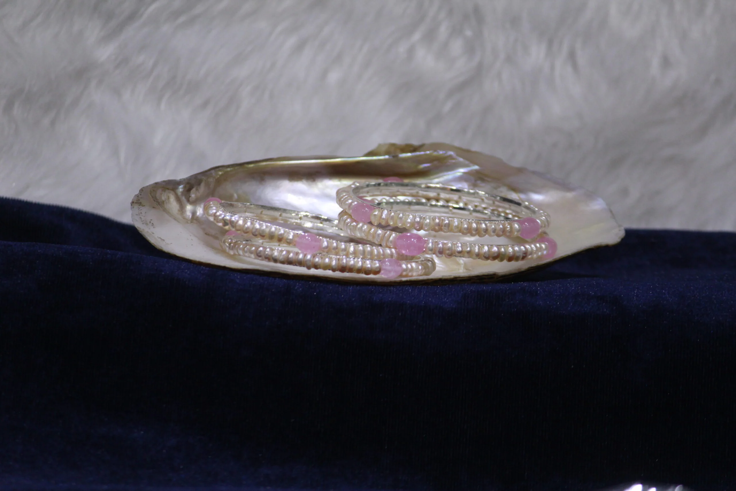 Gemstone Pearl Bangles
